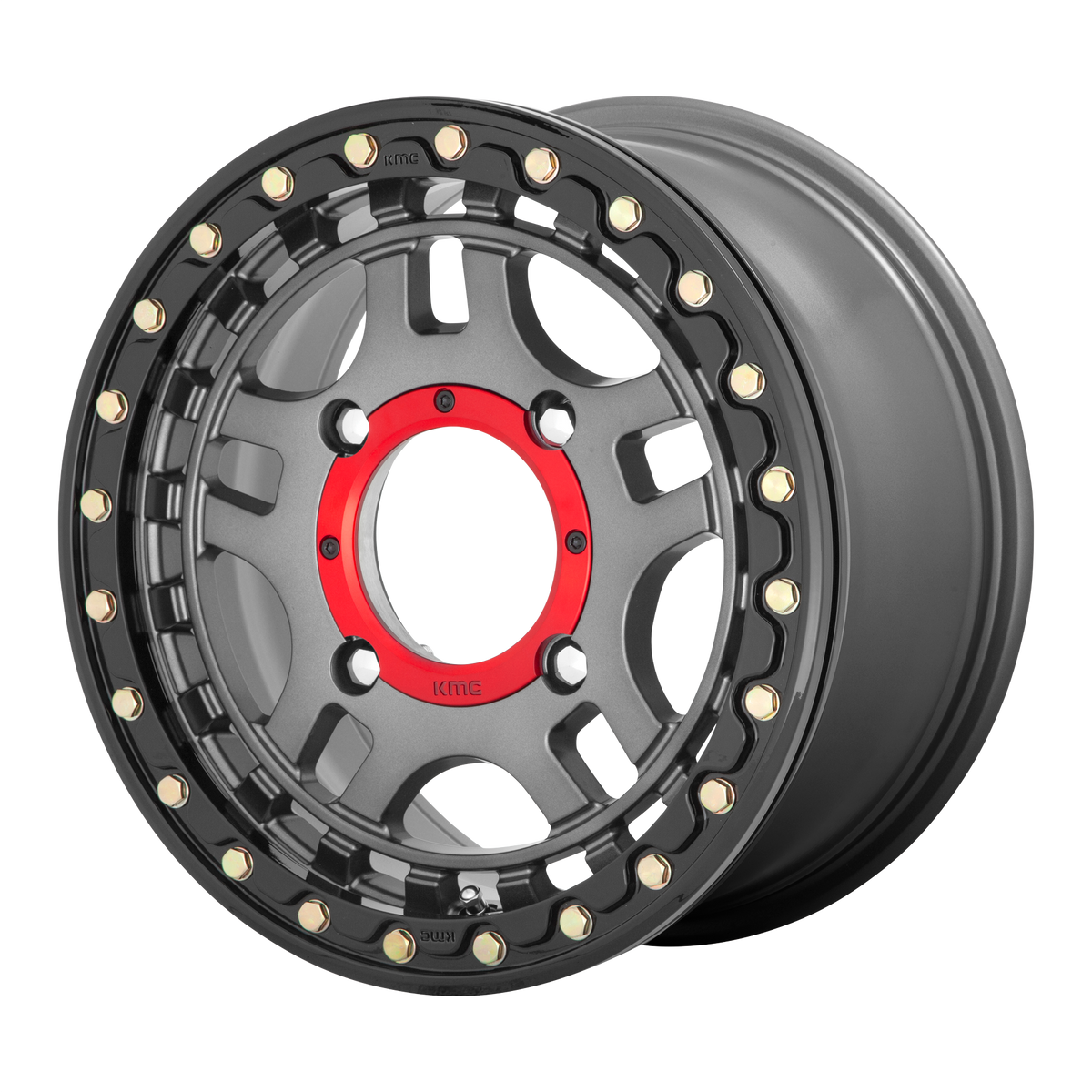 KMC Powersports KS240 RECON UTV BEADLOCK – 15X7 – 4X137 – 38 mm – GUN METAL W/ GLOSS BLACK RING
