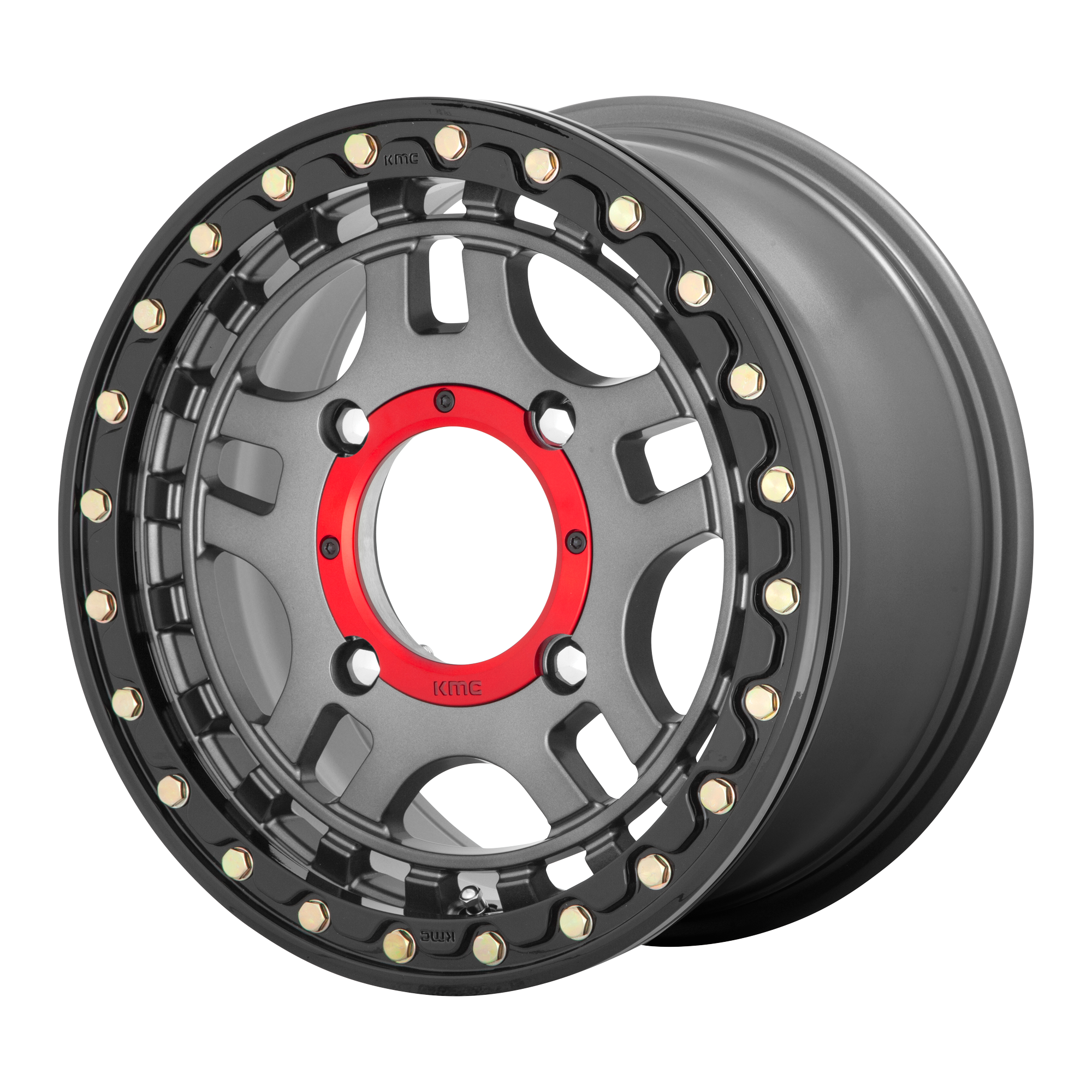 KMC Powersports KS240 RECON UTV BEADLOCK – 15X7 – 4X137 – 38 mm – GUN METAL W/ GLOSS BLACK RING
