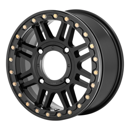 KMC Powersports KS250 CAGE UTV BEADLOCK – 15X10 – 4X137 – 0 mm – SATIN BLACK W/ GLOSS BLACK RG