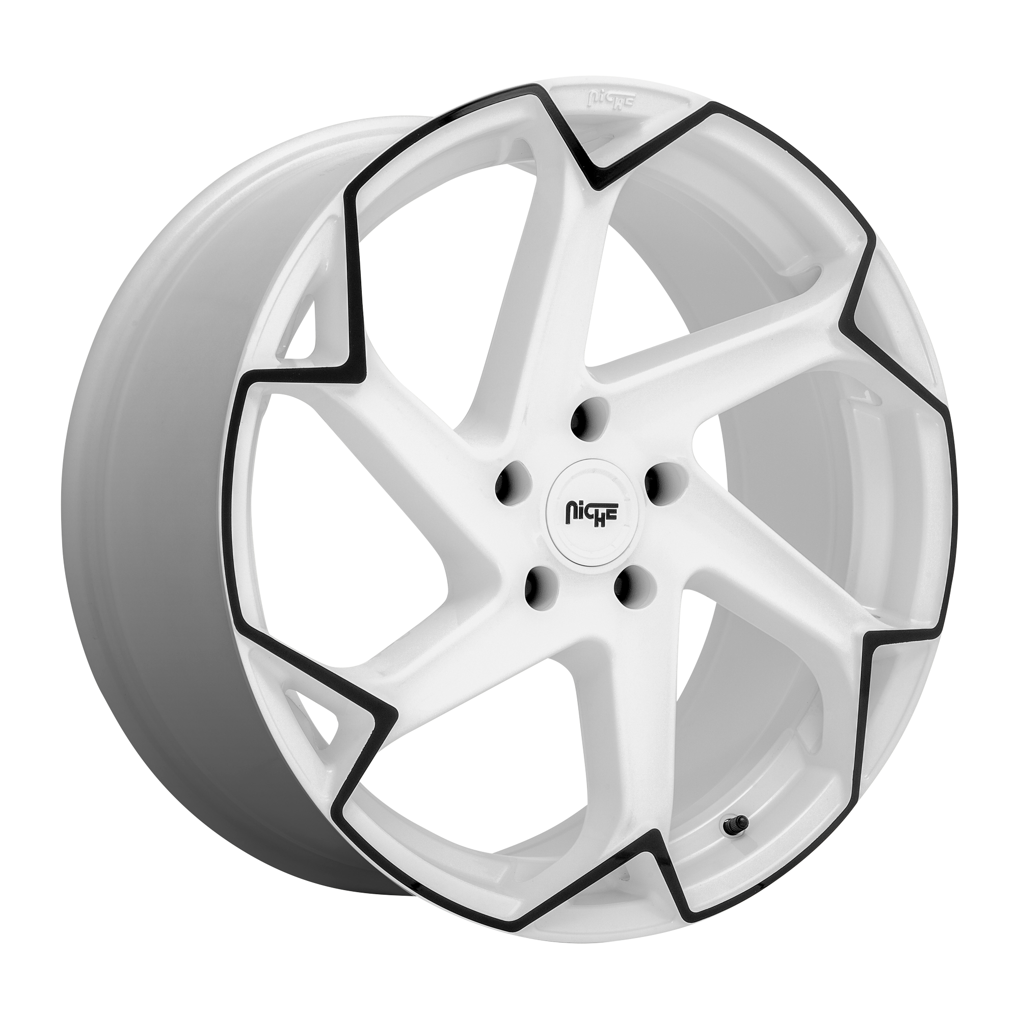 Niche 1PC M257 FLASH – 20X10.5 – 5X112 – 40 mm – GLOSS WHITE W/ BLACK