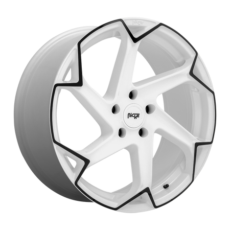 Niche 1PC M257 FLASH – 20X10.5 – 5X112 – 40 mm – GLOSS WHITE W/ BLACK