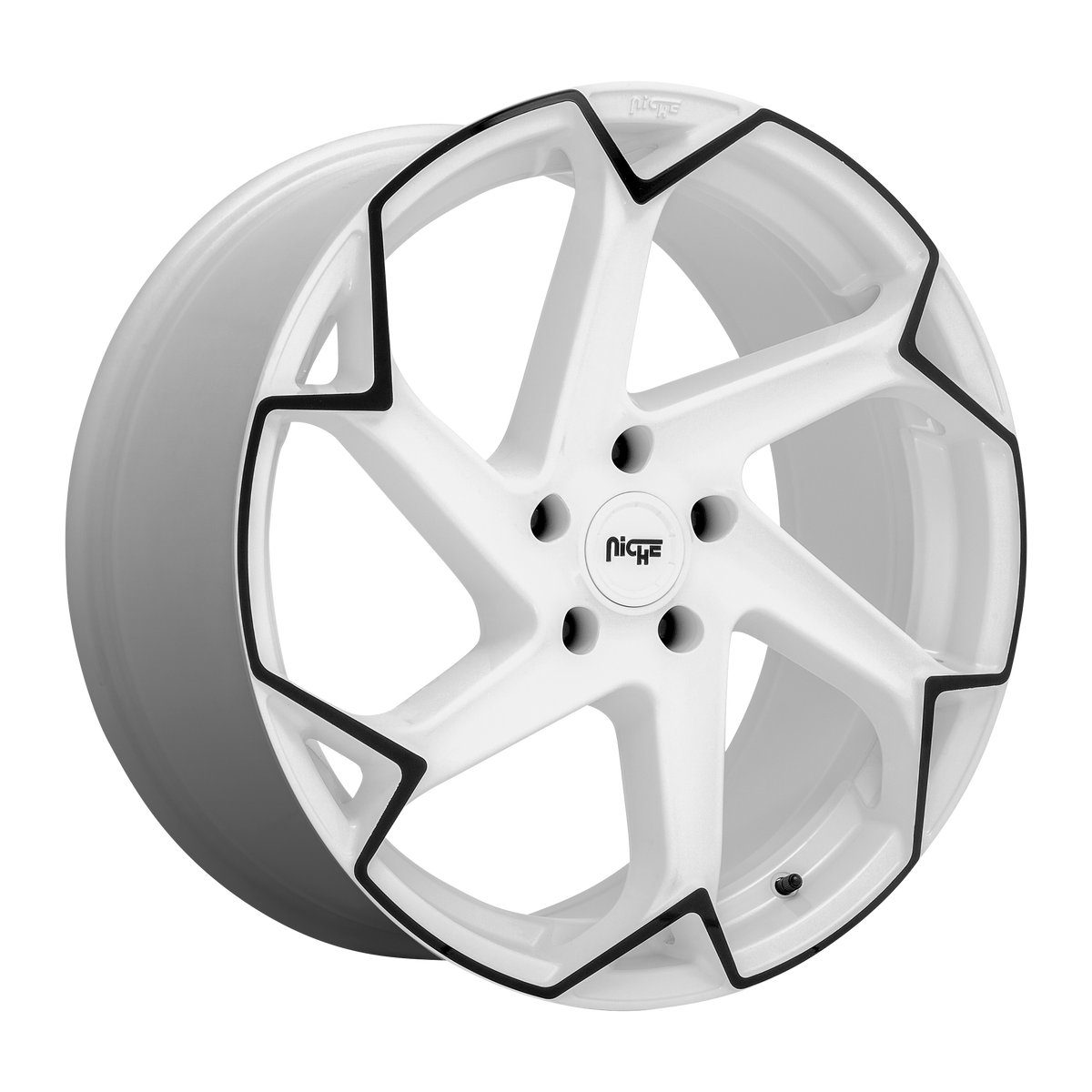 Niche 1PC M257 FLASH – 20X10.5 – 5X112 – 27 mm – GLOSS WHITE W/ BLACK
