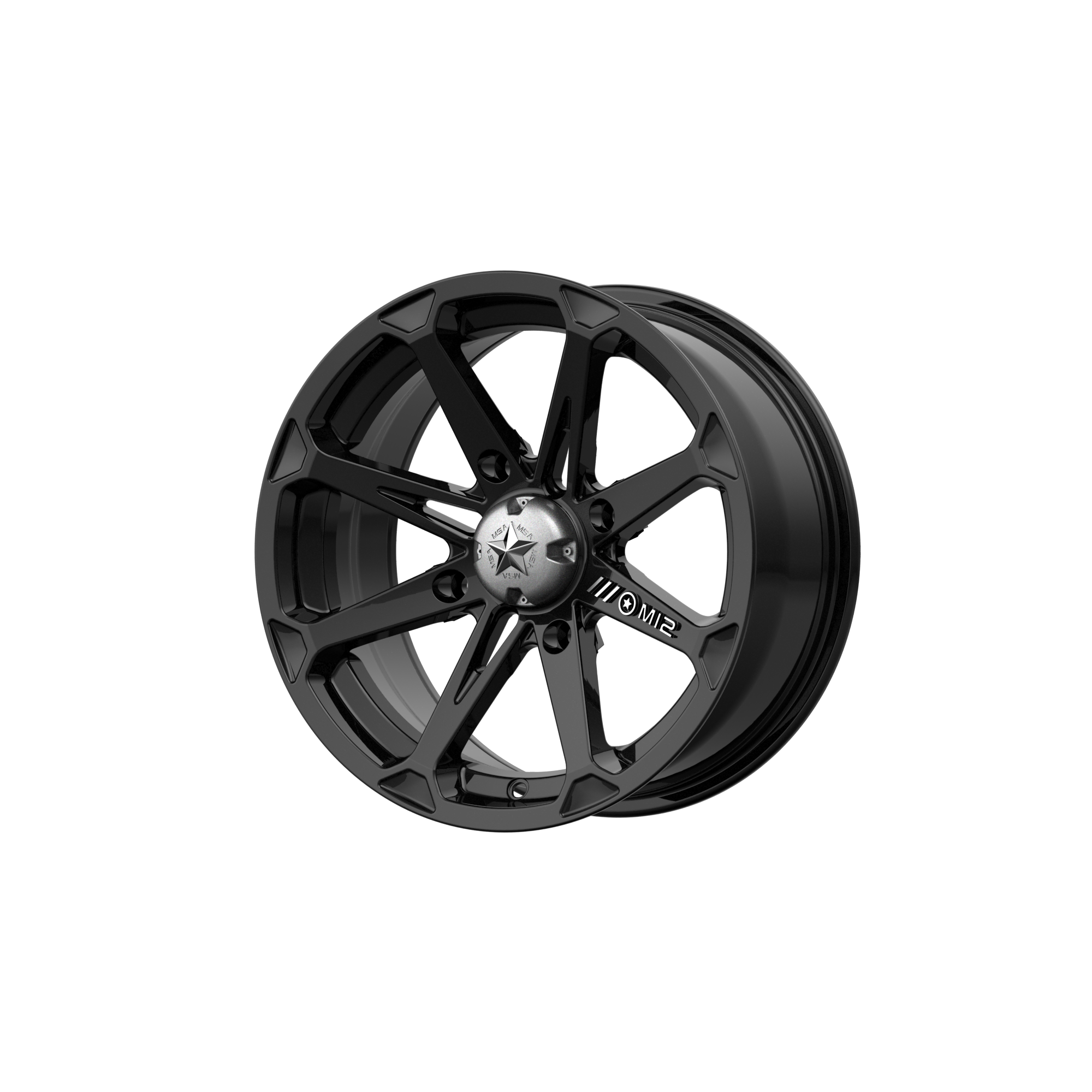 MSA Offroad Wheels M12 DIESEL UTV – 14X7 – 4X110 – 10 mm – GLOSS BLACK