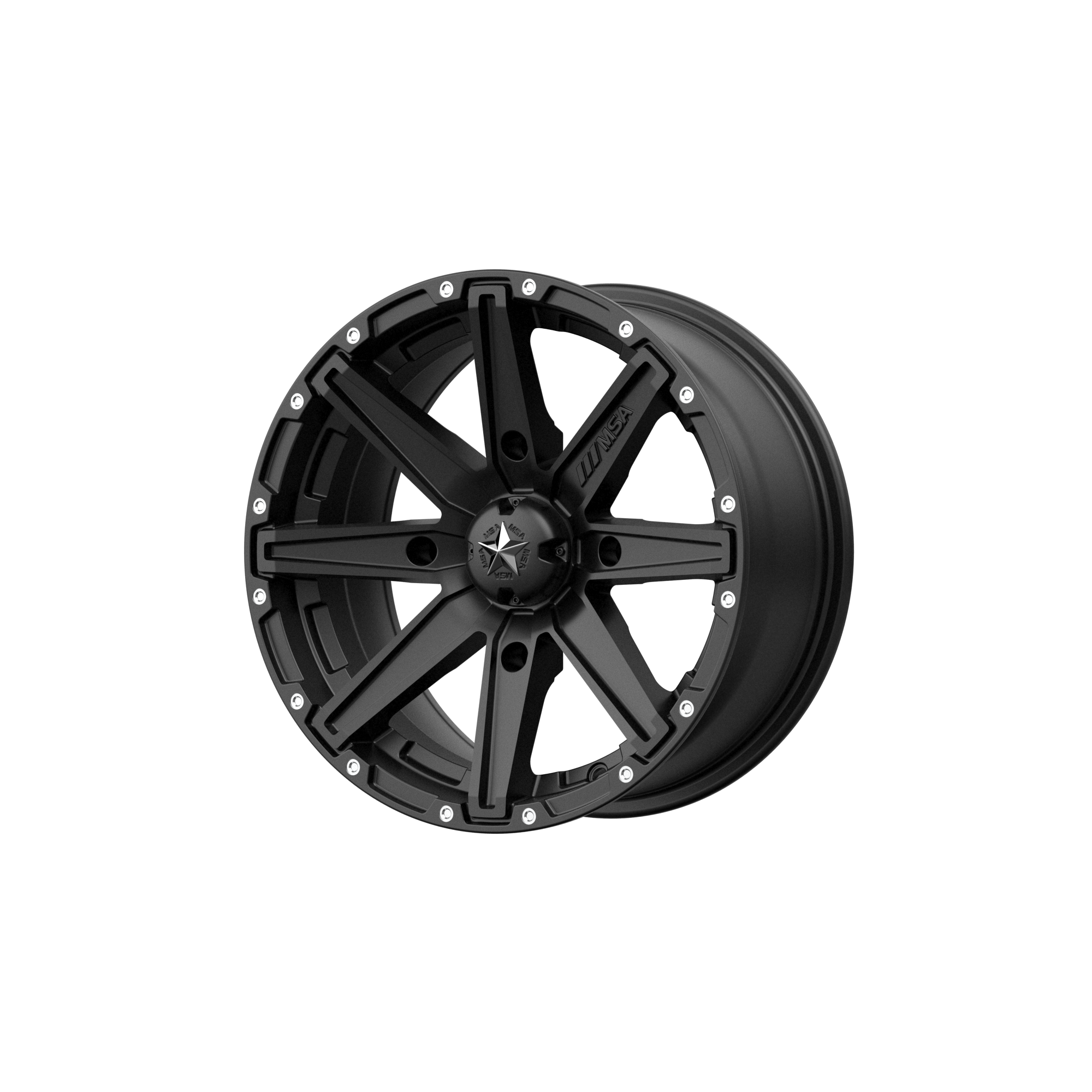 MSA Offroad Wheels M33 CLUTCH UTV – 12X7 – 4X110 – 10 mm – SATIN BLACK
