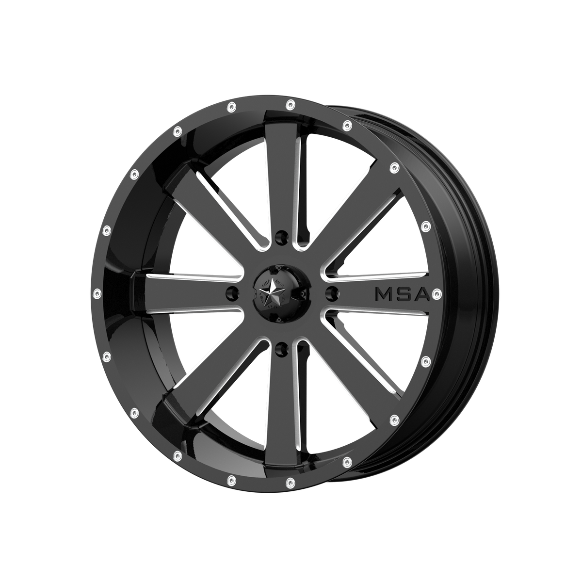 MSA Offroad Wheels M34 FLASH UTV – 18X7 – 4X137 – 0 mm – GLOSS BLACK MILLED