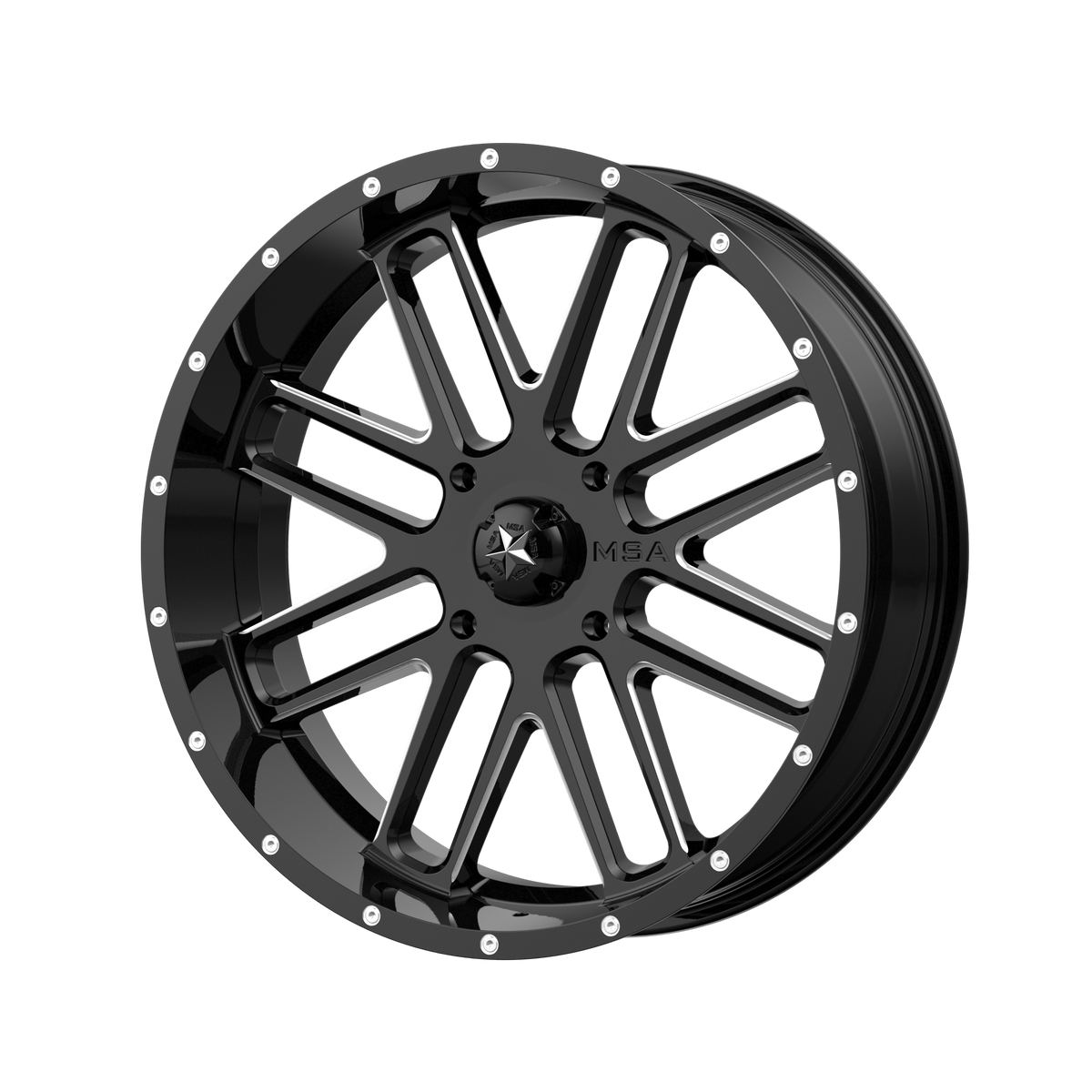 MSA Offroad Wheels M35 BANDIT UTV – 20X7 – 4X156 – 0 mm – GLOSS BLACK MILLED