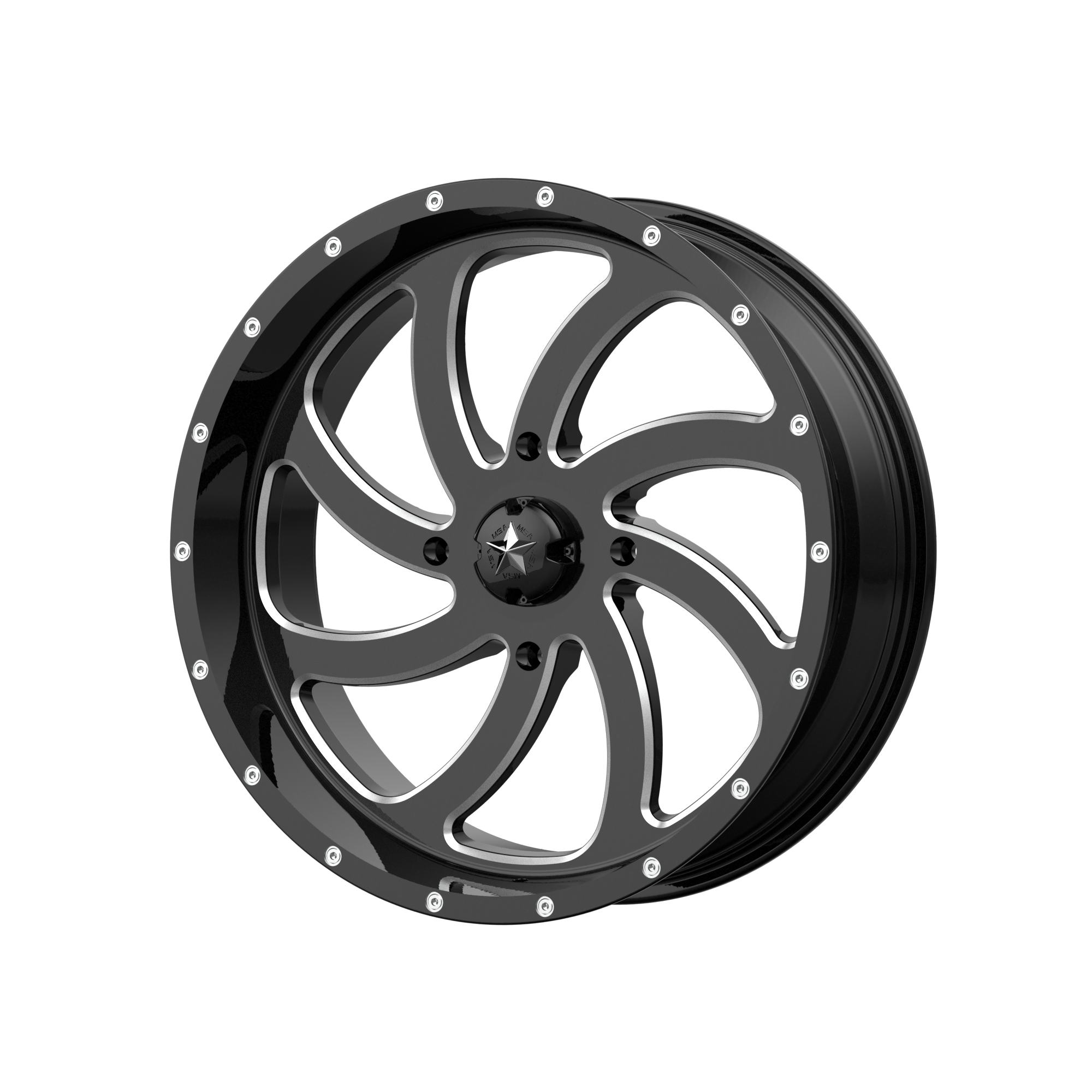 MSA Offroad Wheels M36 SWITCH UTV – 18X7 – 4X156 – 0 mm – GLOSS BLACK MILLED