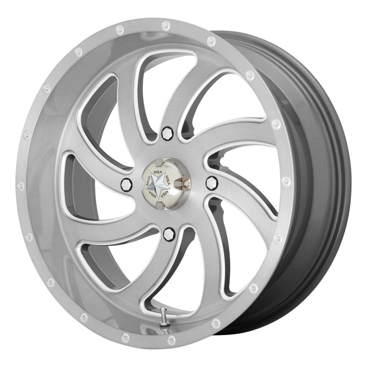 MSA Offroad Wheels M36 SWITCH UTV – 20X7 – 4X156 – 0 mm – BRUSHED TITANIUM