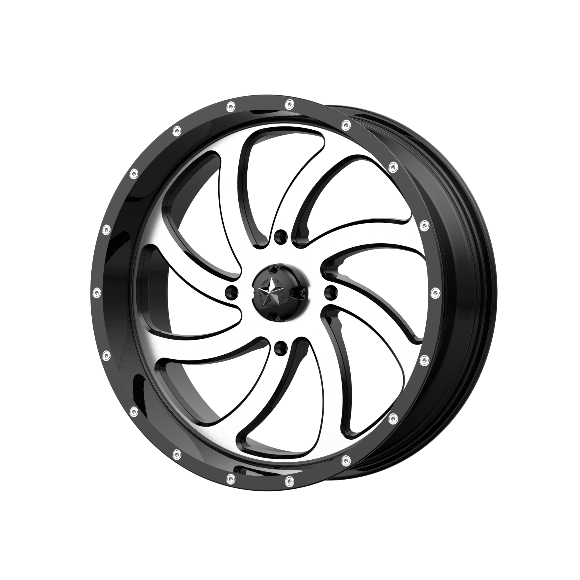 MSA Offroad Wheels M36 SWITCH UTV – 22X7 – 4X137 – 0 mm – MACHINED GLOSS BLACK