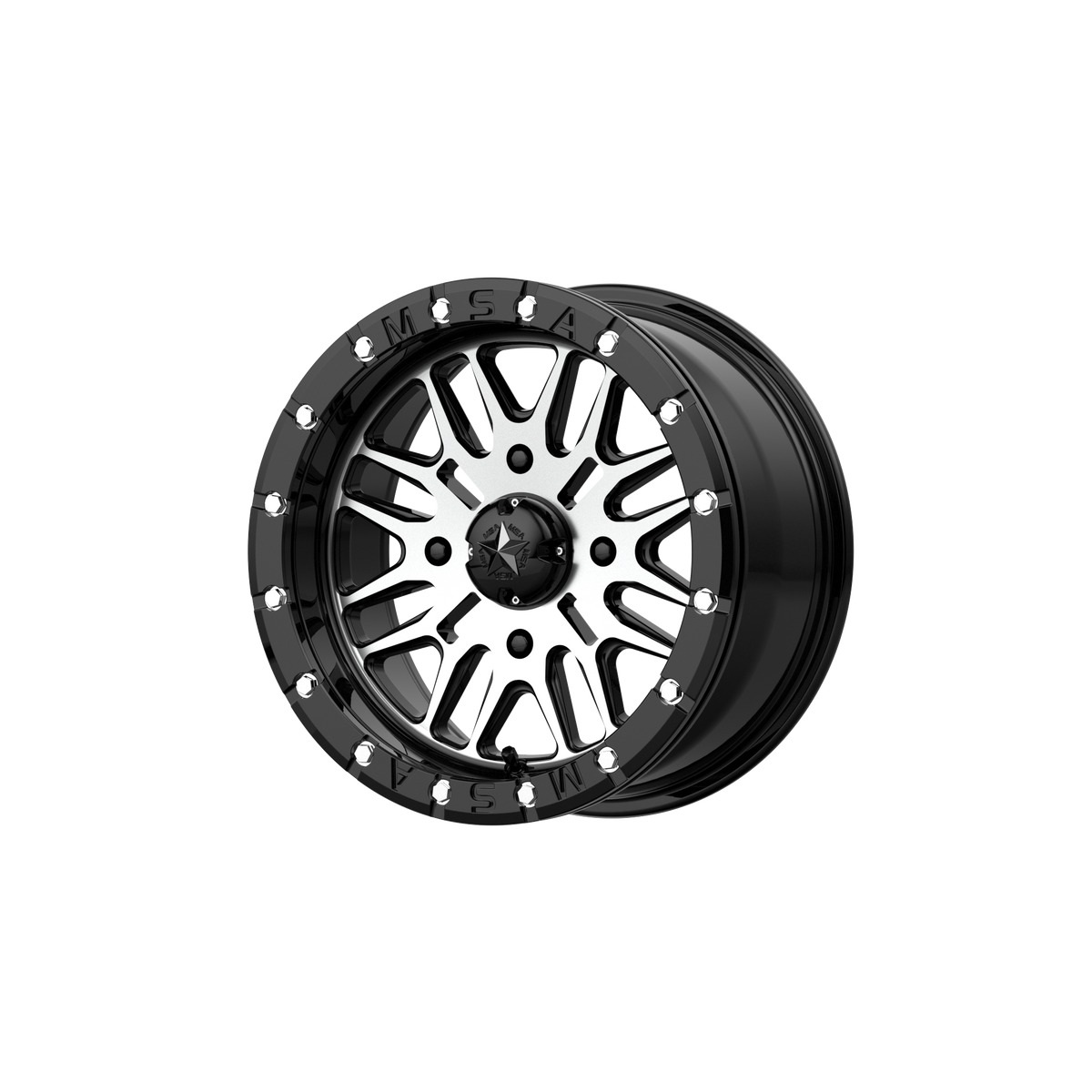 MSA Offroad Wheels M37 BRUTE UTV BEADLOCK – 18X7 – 4X156 – 10 mm – GLOSS BLACK MACHINED
