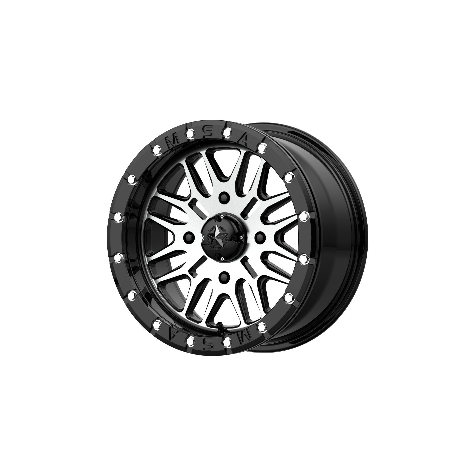 MSA Offroad Wheels M37 BRUTE UTV BEADLOCK – 14X7 – 4X156 – 10 mm – GLOSS BLACK MACHINED