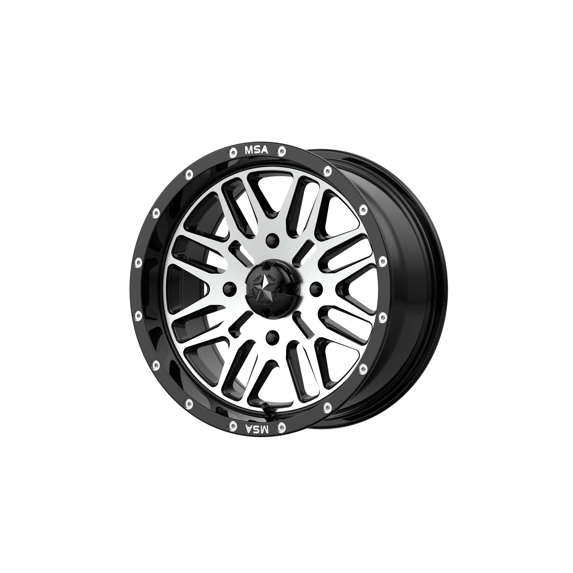 MSA Offroad Wheels M38 BRUTE UTV – 14X7 – 4X137 – 10 mm – GLOSS BLACK MACHINED