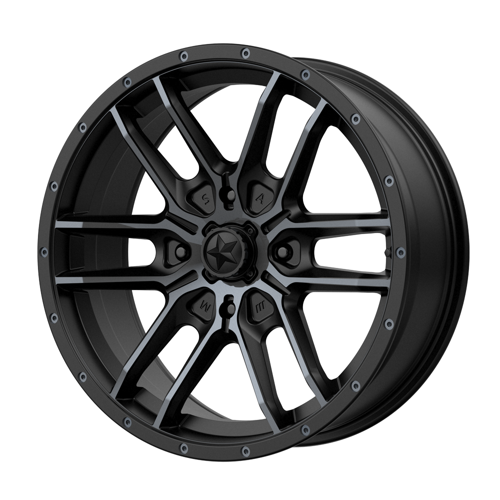 MSA Offroad Wheels M43 FANG UTV – 15X7 – 4X110 – 38 mm – SATIN BLACK W/ TITANIUM TINT