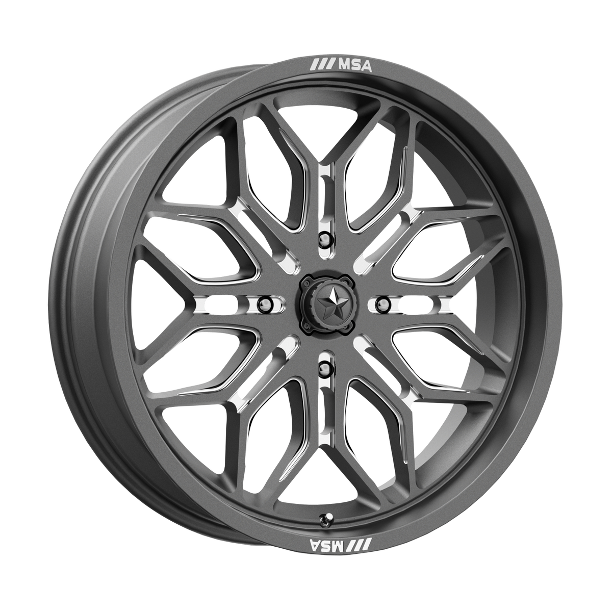 MSA Offroad Wheels M47 SNIPER UTV – 20X7 – 4X156 – 10 mm – GUNMETAL MILLED