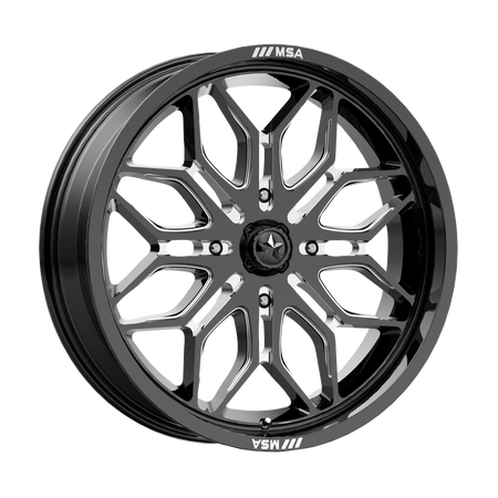 MSA Offroad Wheels M47 SNIPER UTV – 22X7 – 4X137 – 10 mm – GLOSS BLACK MILLED