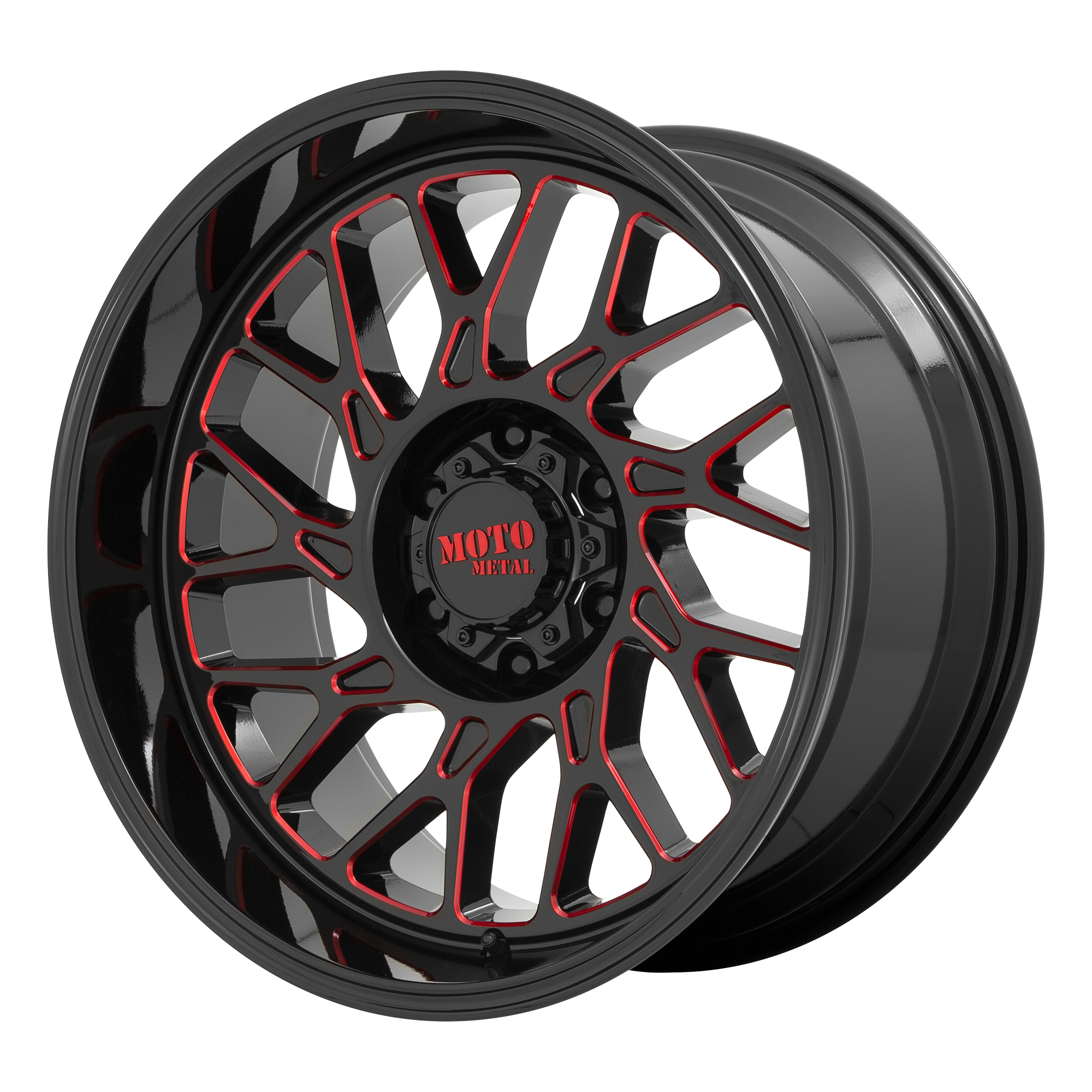 Moto Metal MO805 – 22X10 – 6X135 – -18 mm – GLOSS BLACK MILLED W/ RED TINT