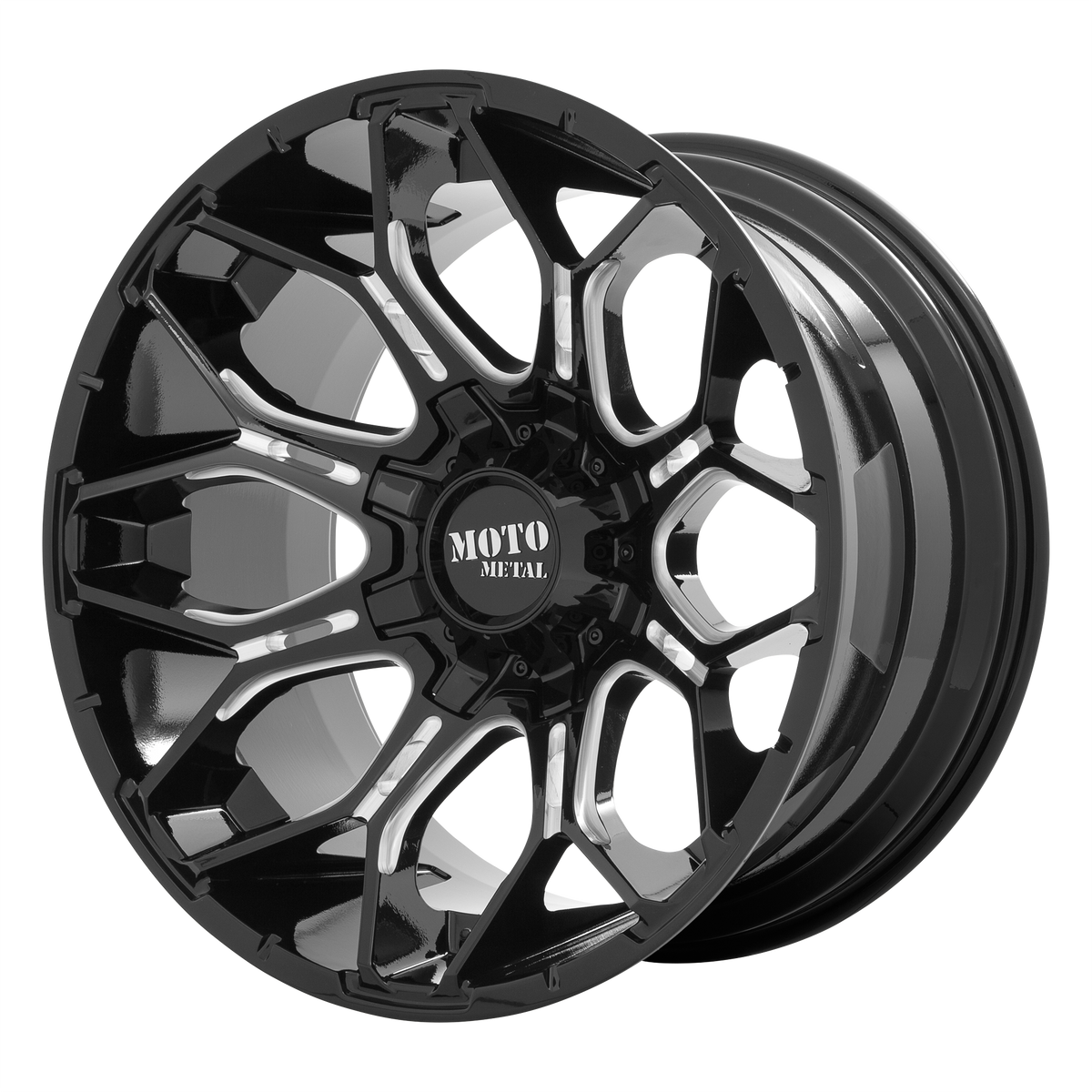 Moto Metal MO808 SNIPER – 20X10 – 8X170 – -18 mm – GLOSS BLACK MILLED