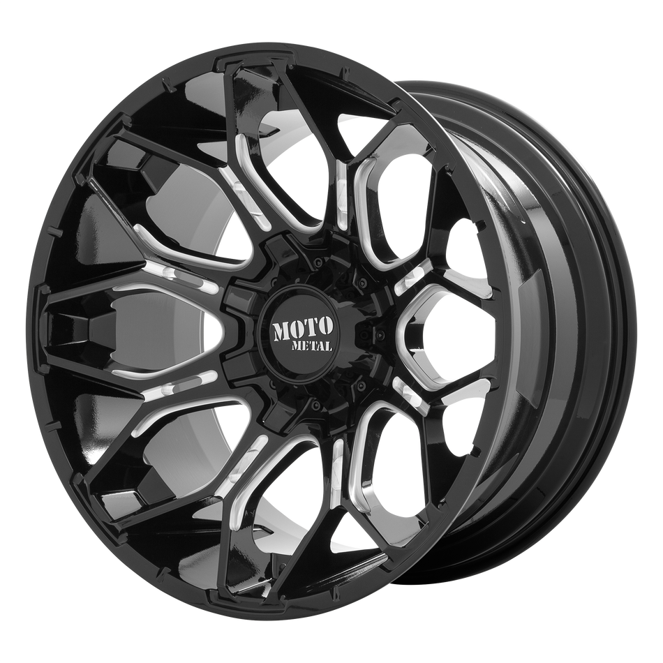 Moto Metal MO808 SNIPER – 20X10 – 8X170 – -18 mm – GLOSS BLACK MILLED
