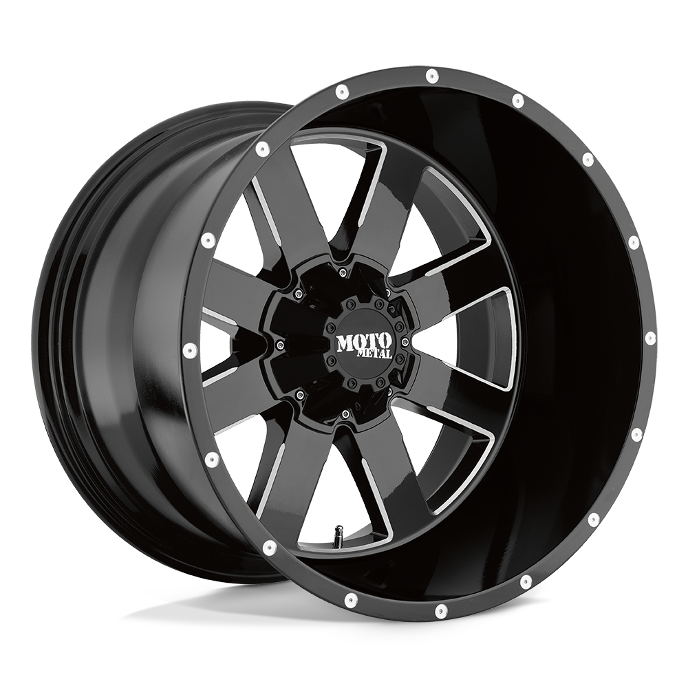 Moto Metal MO962 – 20X9 – 5X139.7/5X150 – 0 mm – GLOSS BLACK MILLED