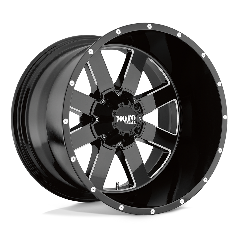 Moto Metal MO962 – 20X9 – 5X139.7/5X150 – 0 mm – GLOSS BLACK MILLED