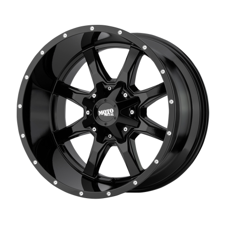 Moto Metal MO970 – 20X10 – 5X127/5X139.7 – -24 mm – GLOSS BLACK W/ SPOT MILLED LIP