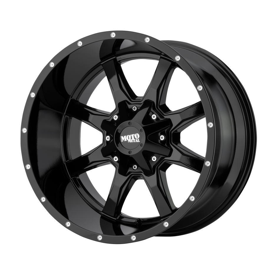 Moto Metal MO970 – 18X10 – 8X170 – -24 mm – GLOSS BLACK W/ SPOT MILLED LIP