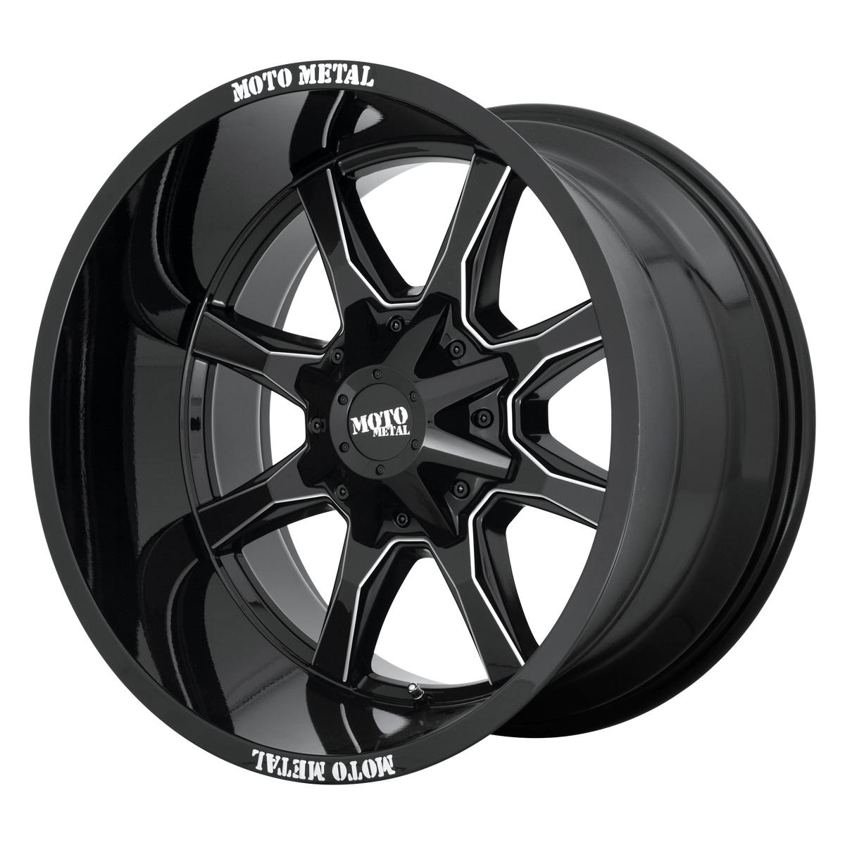 Moto Metal MO970 – 20X10 – 8X170 – -18 mm – GLOSS BLACK MILL MOTO METAL LP