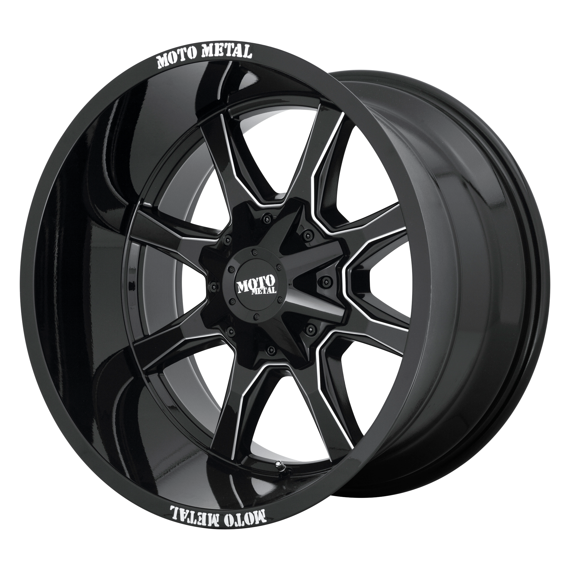 Moto Metal MO970 – 20X10 – 8X170 – -18 mm – GLOSS BLACK MILL MOTO METAL LP
