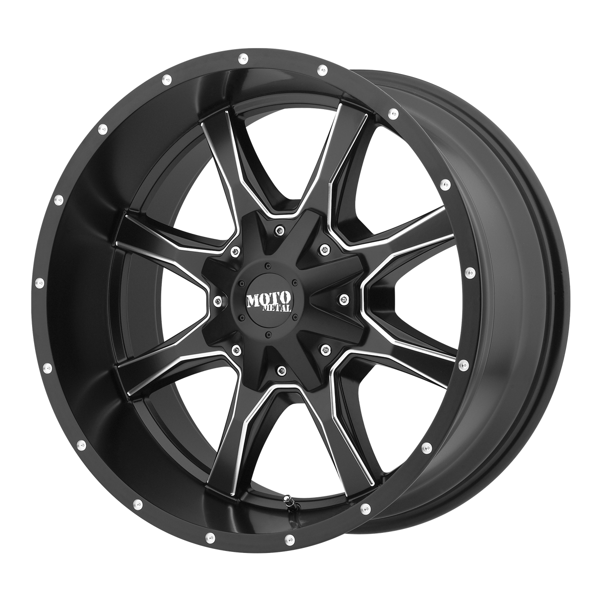 Moto Metal MO970 – 18X10 – 6X135/6X139.7 – -24 mm – SEMI GLOSS BLACK MILLED