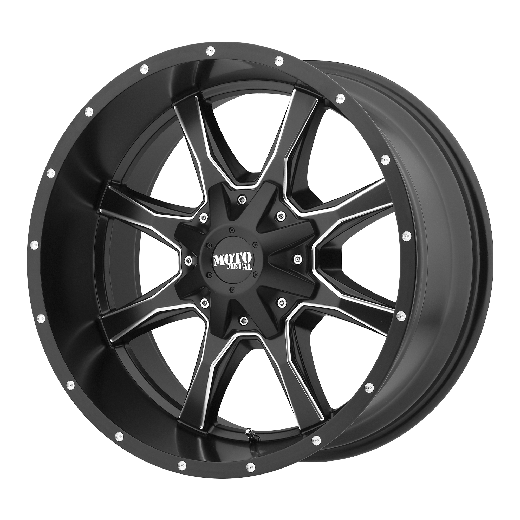Moto Metal MO970 – 18X10 – 6X135/6X139.7 – -24 mm – SEMI GLOSS BLACK MILLED