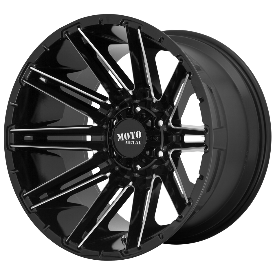 Moto Metal MO998 KRAKEN – 20X12 – 5X127 – -44 mm – GLOSS BLACK MILLED