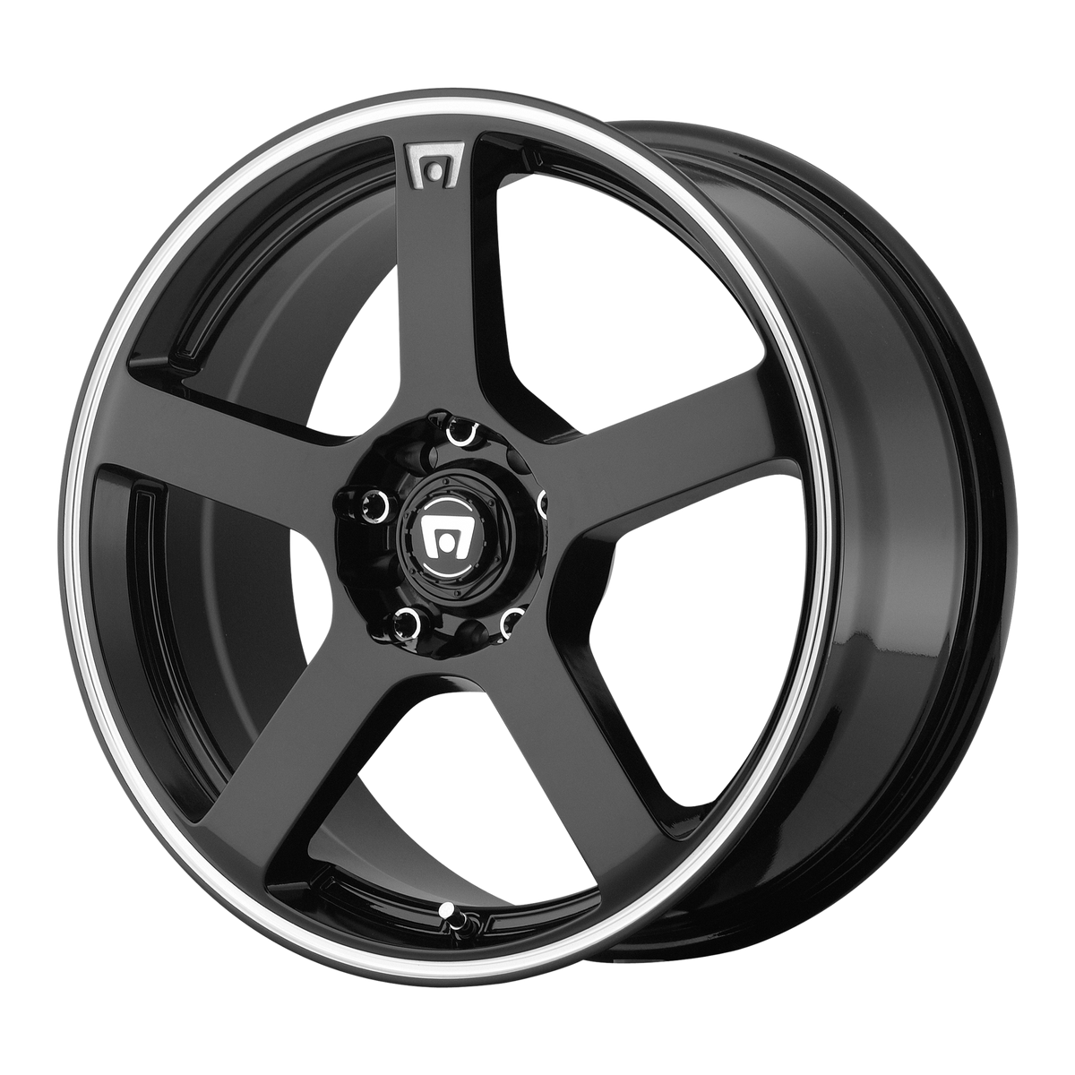 Motegi MR116 FS5 – 17X7 – 5X108/5X114.3 – 40 mm – GLOSS BLACK W/ MACHINED FLANGE