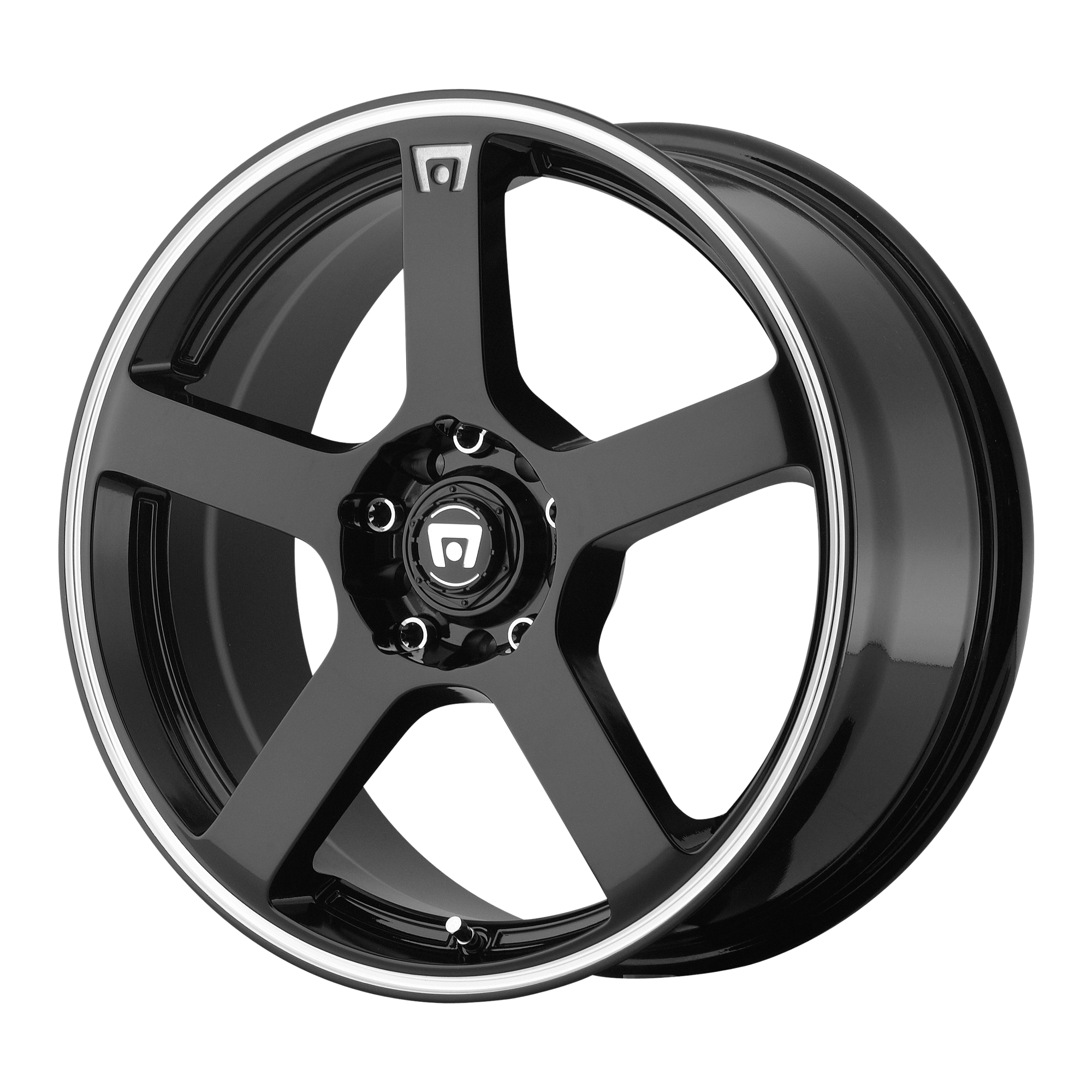 Motegi MR116 FS5 – 17X7 – 5X108/5X114.3 – 40 mm – GLOSS BLACK W/ MACHINED FLANGE