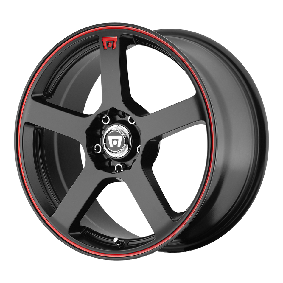 Motegi MR116 FS5 – 17X7 – 4X100/4X114.3 – 40 mm – MATTE BLACK W/ RED STRIPE