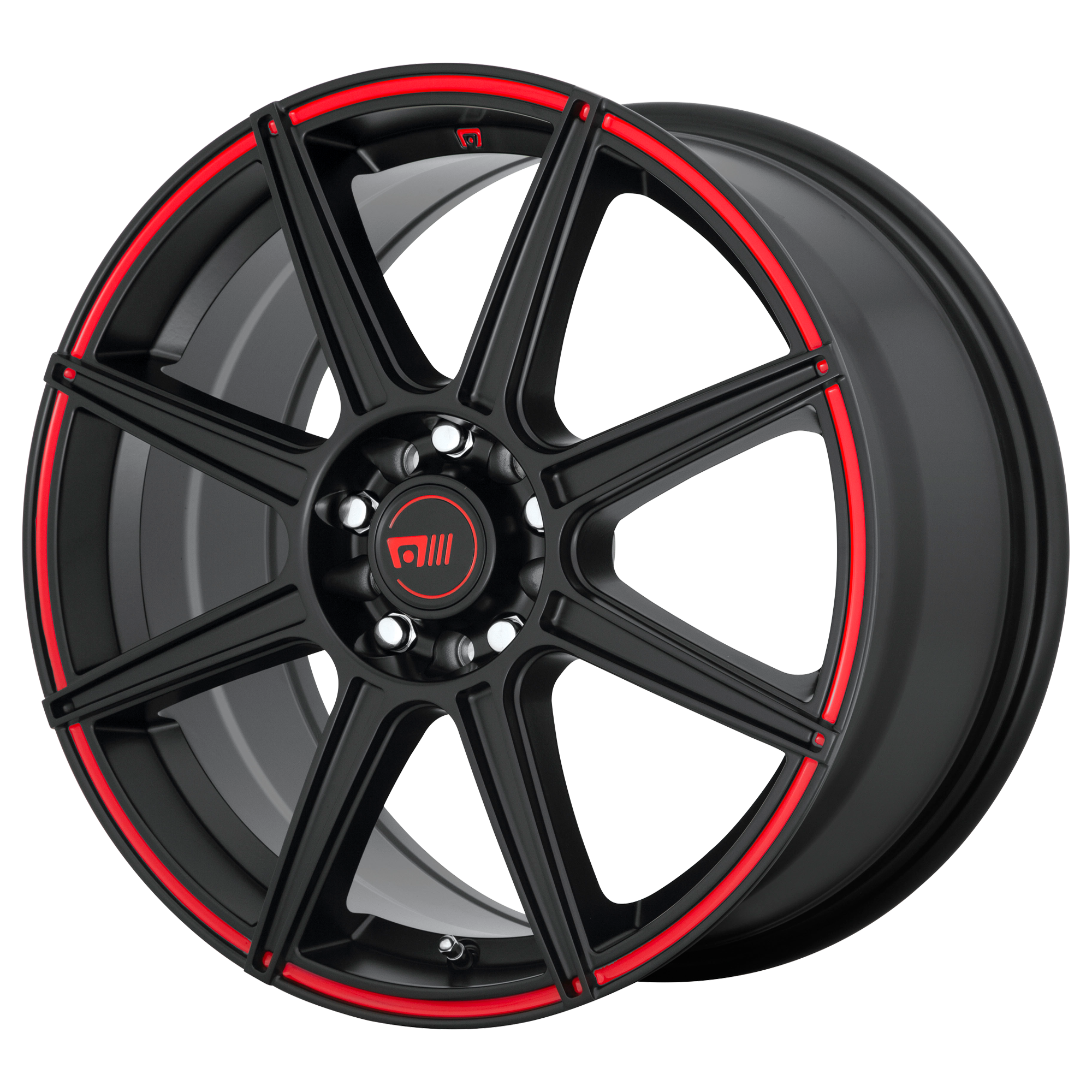 Motegi MR142 CS8 – 17X7 – 5X108/5X114.3 – 40 mm – SATIN BLACK W/ RED STRIPE