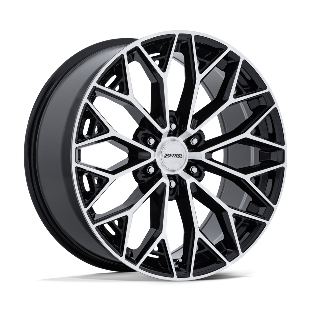 Petrol PE006 P5E – 22X9.5 – 6X139.7 – 25 mm – GLOSS BLACK W/ MACHINED FACE