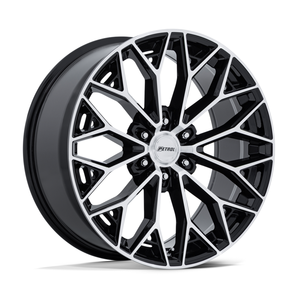Petrol PE006 P5E – 20X9.5 – 6X139.7 – 25 mm – GLOSS BLACK W/ MACHINED FACE