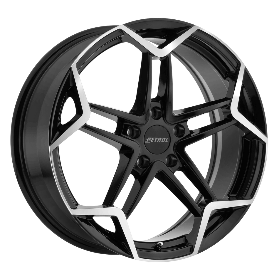 Petrol P1A – 19X8 – 5X100 – 35 mm – GLOSS BLACK W/ MACH CUT FACE