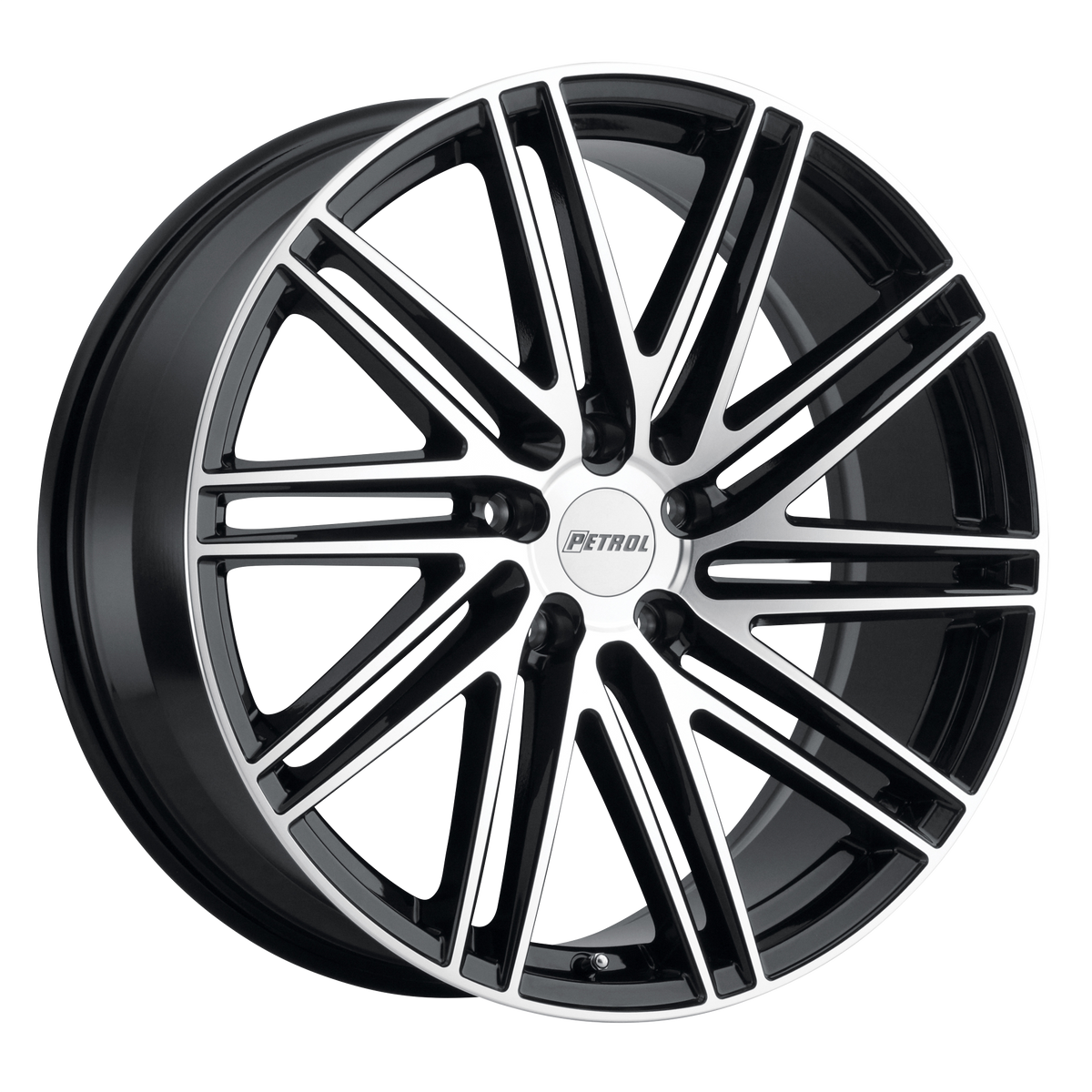 Petrol P1C – 17X8 – 5X110 – 40 mm – GLOSS BLACK W/ MACH CUT FACE