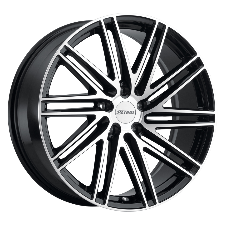 Petrol P1C – 17X8 – 5X110 – 40 mm – GLOSS BLACK W/ MACH CUT FACE