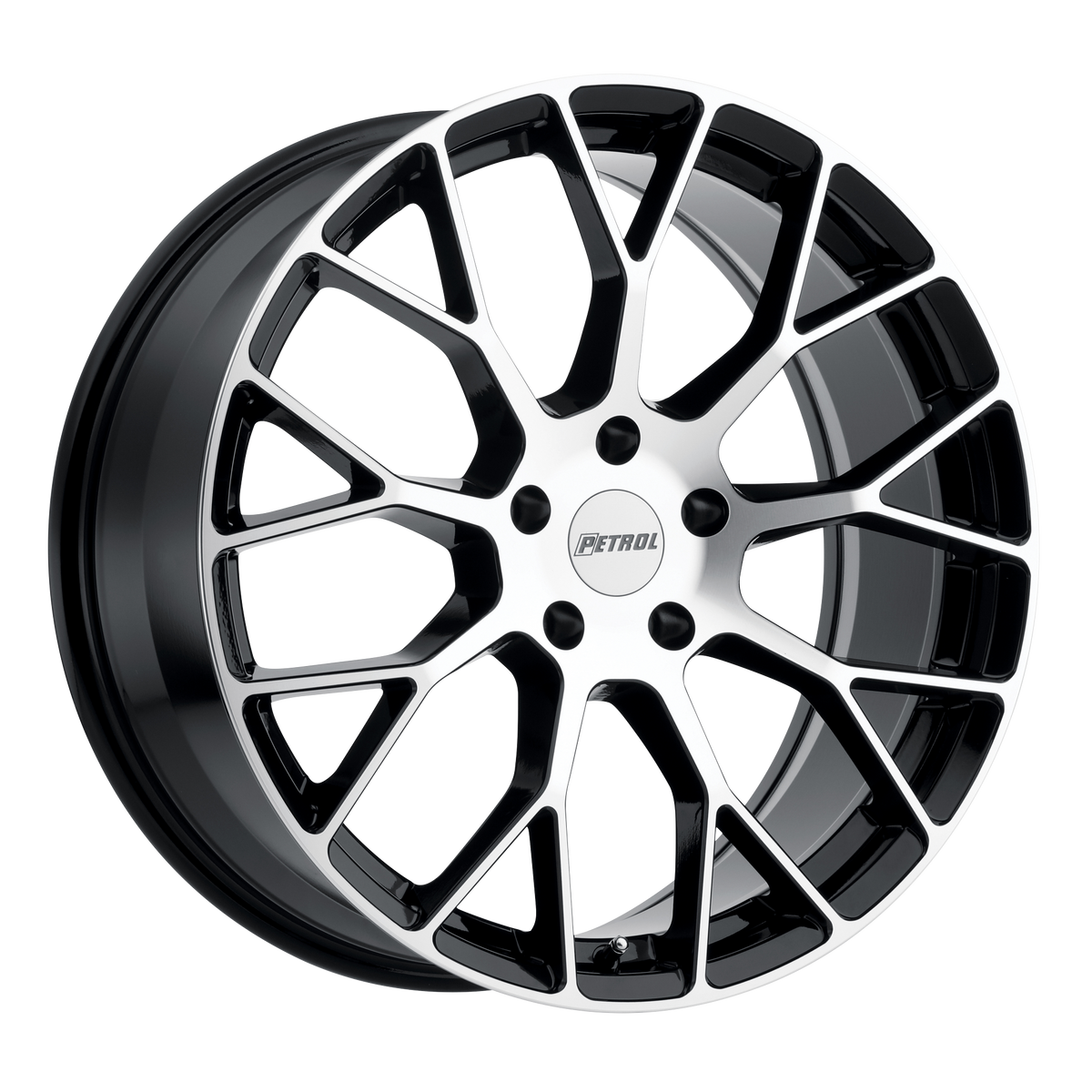 Petrol P2B – 17X8 – 5X108 – 40 mm – GLOSS BLACK W/ MACH CUT FACE