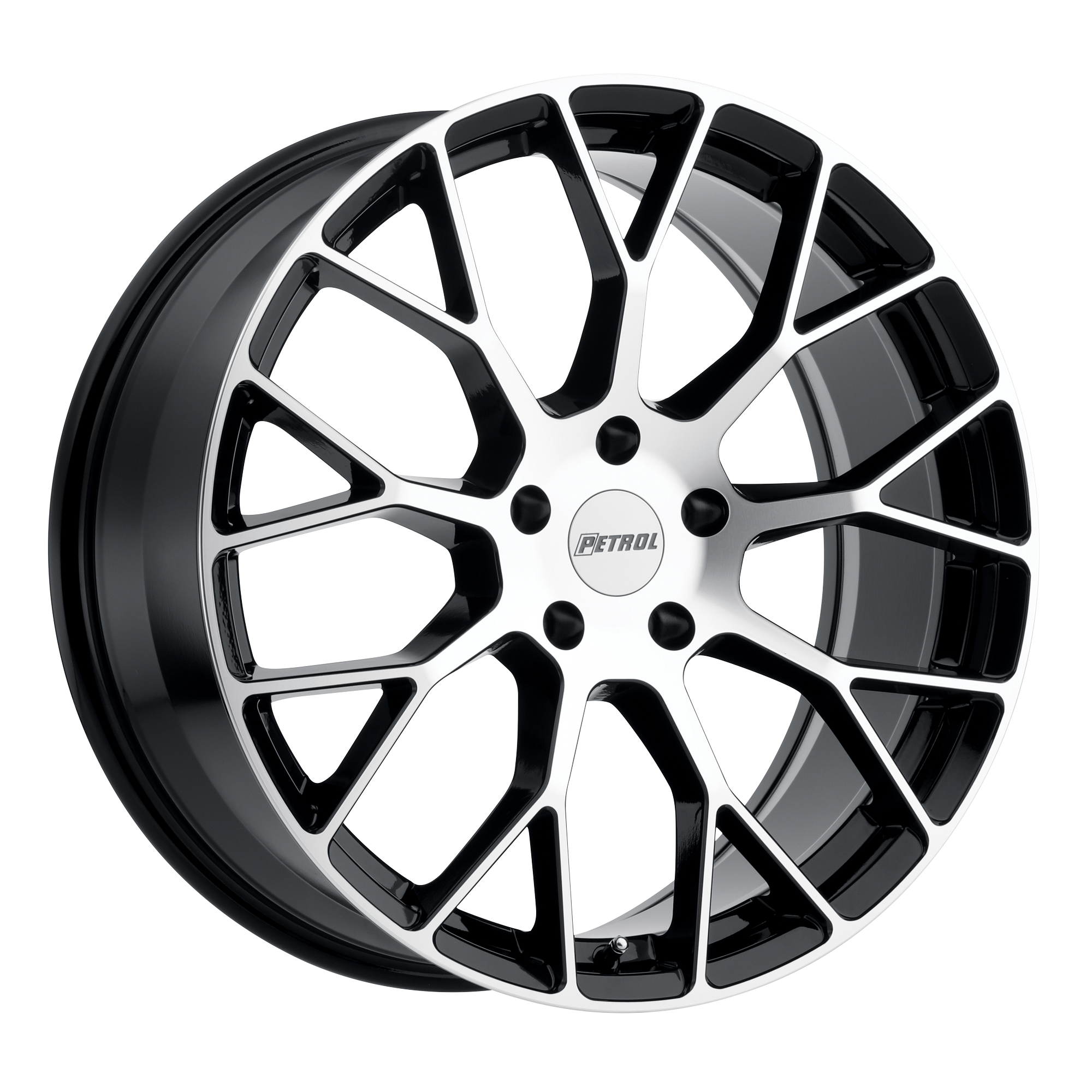 Petrol P2B – 20X8.5 – 5X120 – 35 mm – GLOSS BLACK W/ MACH CUT FACE