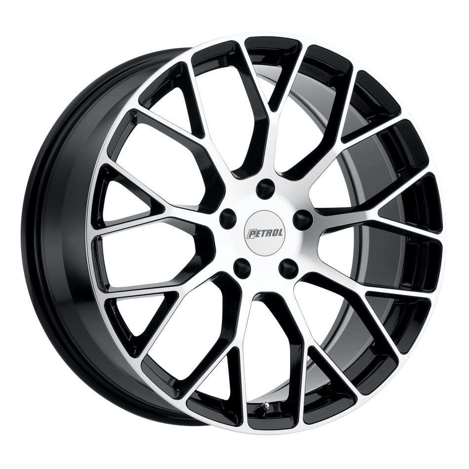 Petrol P2B – 17X8 – 5X120 – 35 mm – GLOSS BLACK W/ MACH CUT FACE