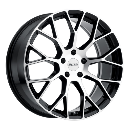Petrol P2B – 15X7 – 4X100 – 40 mm – GLOSS BLACK W/ MACH CUT FACE