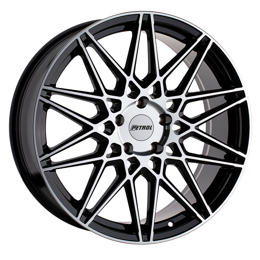 Petrol P3C – 19X8 – 5X120 – 35 mm – GLOSS BLACK W/ MACH CUT FACE