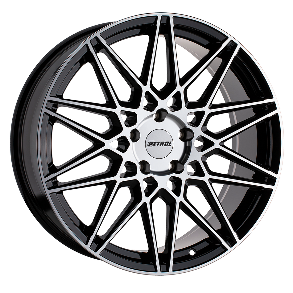 Petrol P3C – 19X8 – 5X120 – 35 mm – GLOSS BLACK W/ MACH CUT FACE