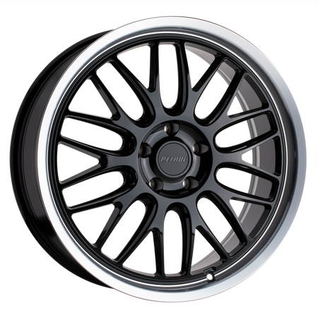Petrol P4C – 16X7 – 4X100 – 40 mm – GLOSS BLACK W/ MACH CUT LIP