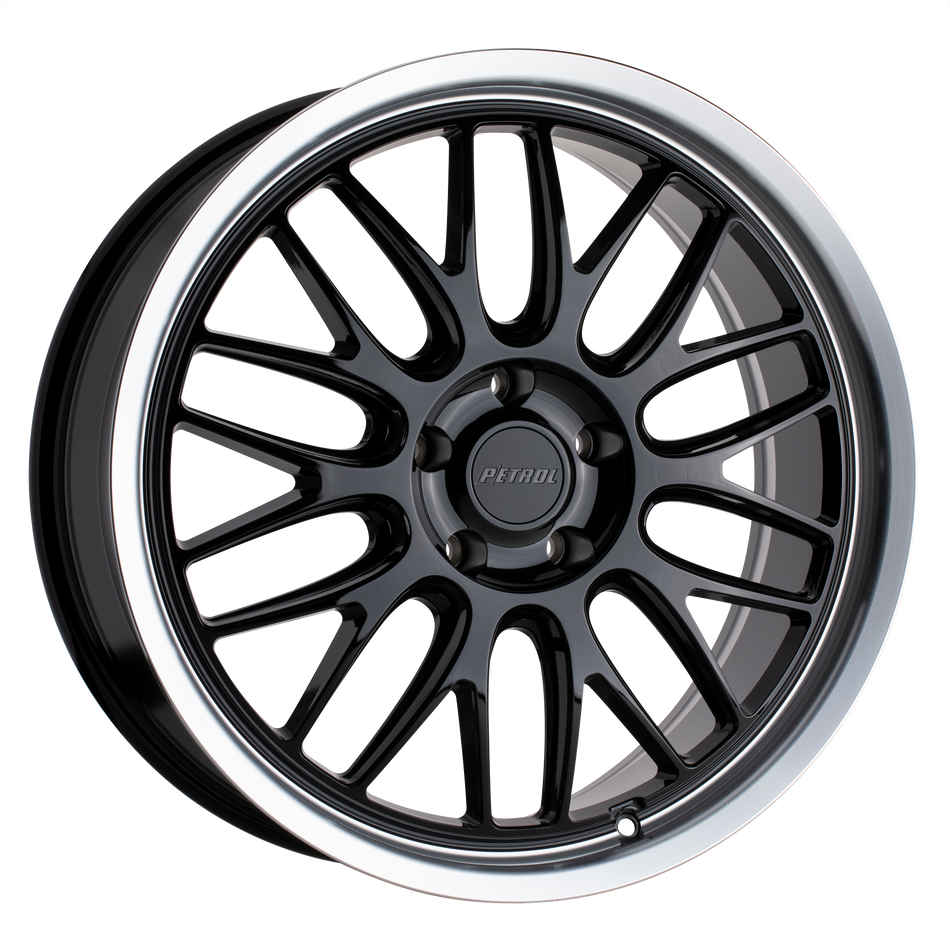 Petrol P4C – 16X7 – 4X100 – 40 mm – GLOSS BLACK W/ MACH CUT LIP
