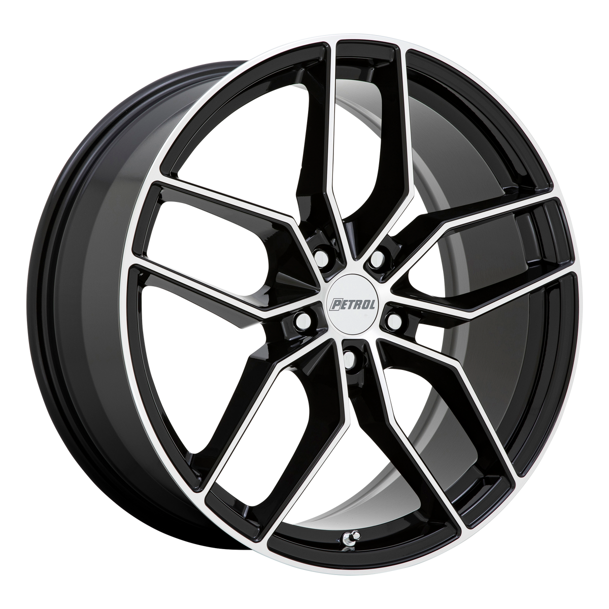 Petrol P5C – 19X8 – 5X112 – 40 mm – GLOSS BLACK W/ MACH CUT FACE