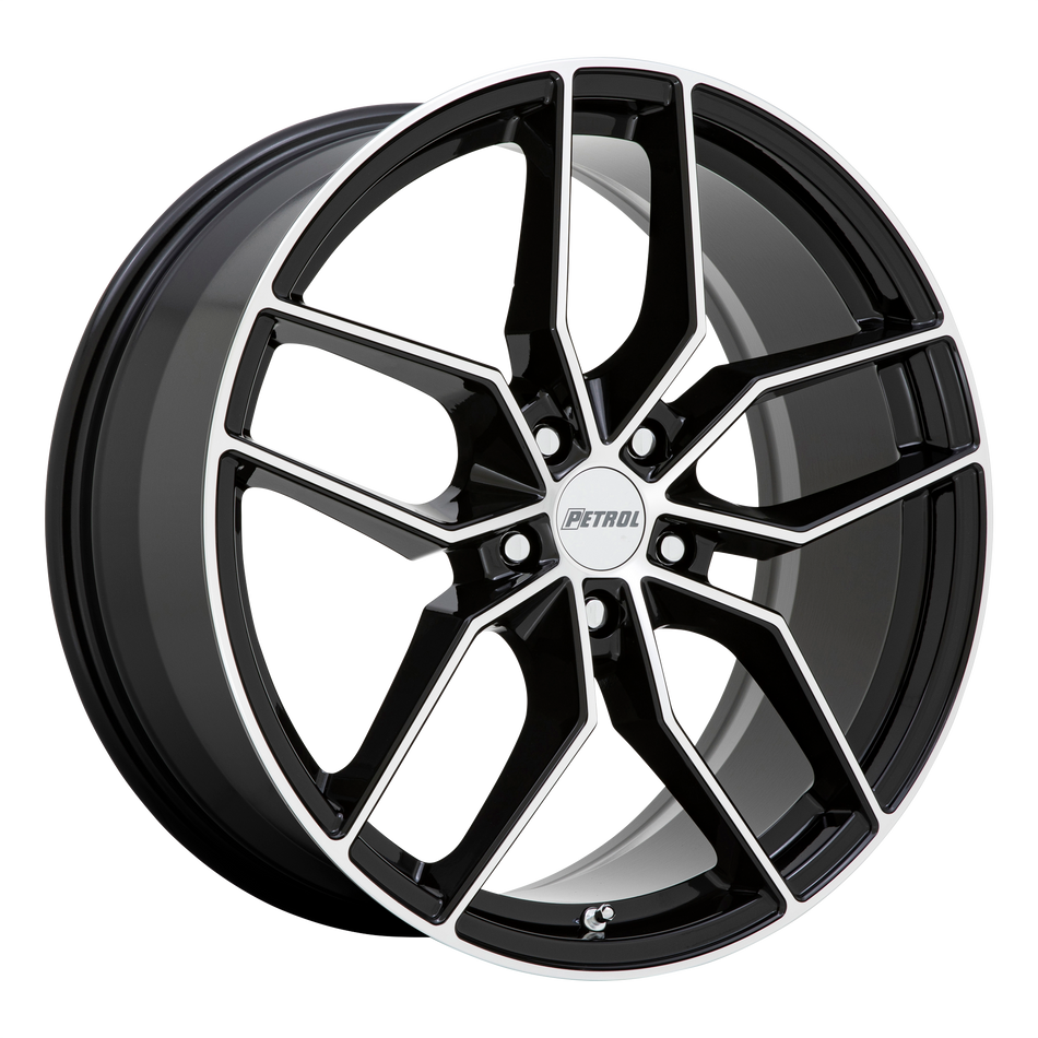Petrol P5C – 19X8 – 5X120 – 35 mm – GLOSS BLACK W/ MACH CUT FACE